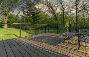 An angled view of a deck with Equity Building Group's Railings
